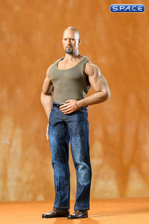 1/6 Scale Tanktop and Jeans Set for muscular men (army green)