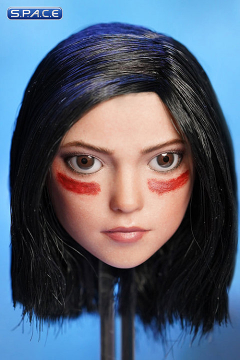 1/6 Scale Alita Head Sculpt with movable eyes - war paint Version