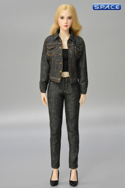 1/6 Scale Female casual denim Set (grey)