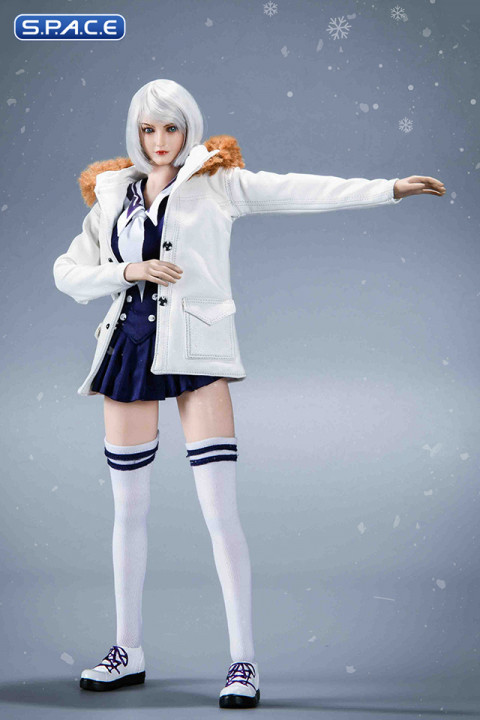 1/6 Scale Winter School Girl Character Set with white Coat