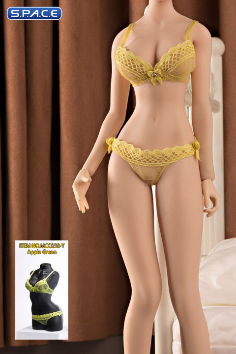 1/6 Scale Bra and Slip (apple green)