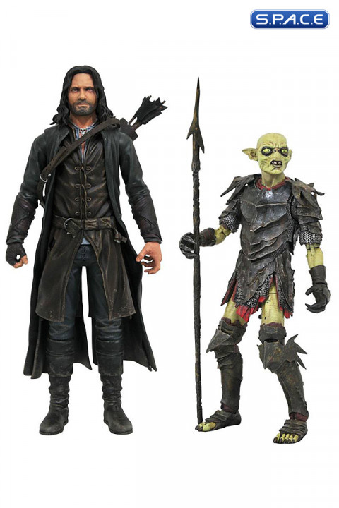 Set of 2: Aragorn & Moria Orc LOTR Select Wave 3 (Lord of the Rings)