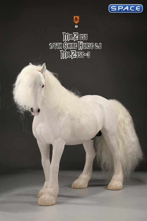 1/6 Scale Shire Horse 2.0 (white)