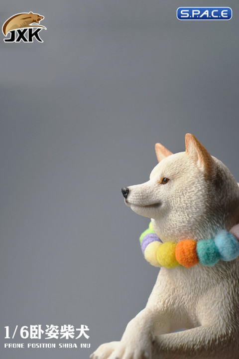 1/6 Scale lying Shiba Inu (white)