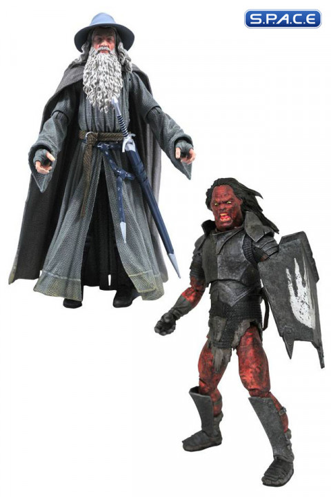 Set of 2: Gandalf & Uruk-Hai Orc LOTR Select Wave 4 (Lord of the Rings)