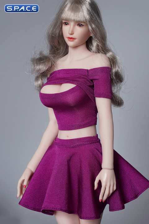 1/6 Scale strapless Top with Skirt (dark purple)