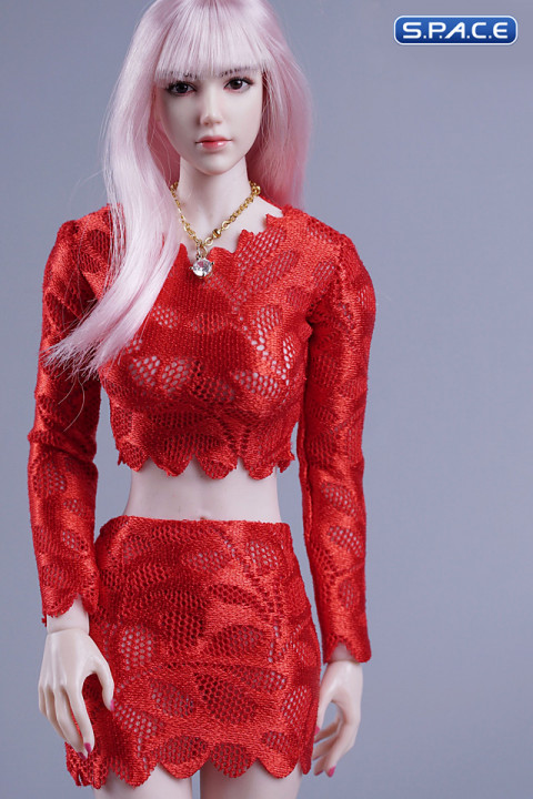 1/6 Scale flower Shirt and Skirt (Red)