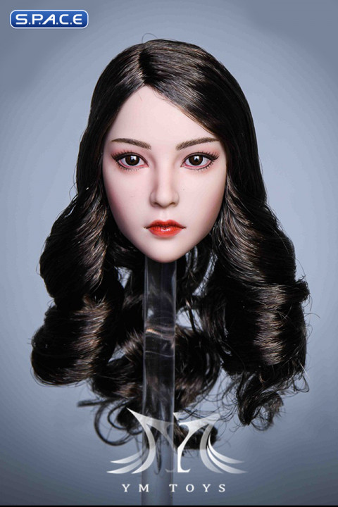 1/6 Scale Akiko Head Sculpt (dark brown curly hair)