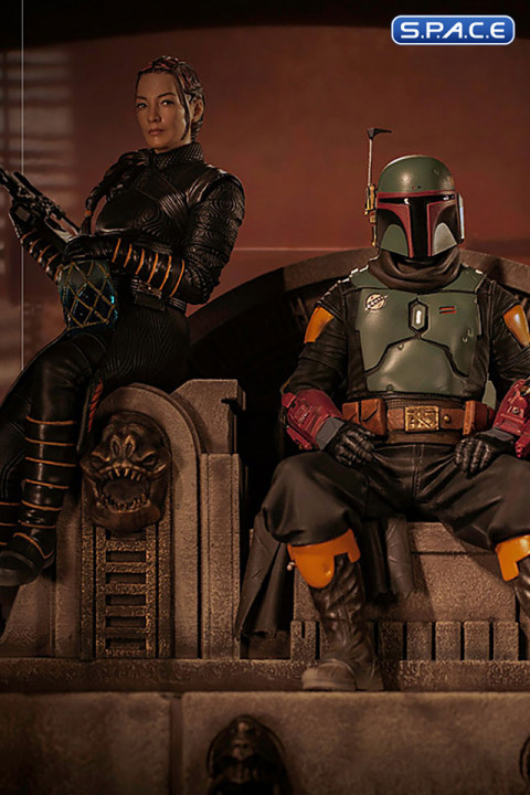 1/10 Scale Boba Fett & Fennec Shand on Throne Deluxe Art Scale Statue (The Mandalorian)