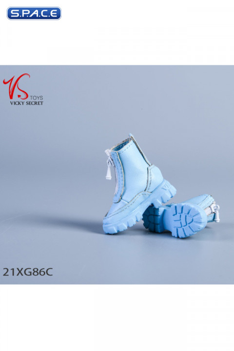 1/6 Scale Womens Platform Sole Ankle Boots (blue)