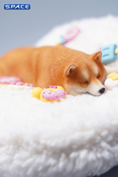 1/6 Scale Shiba Inu - sleeping on stomach (brown)