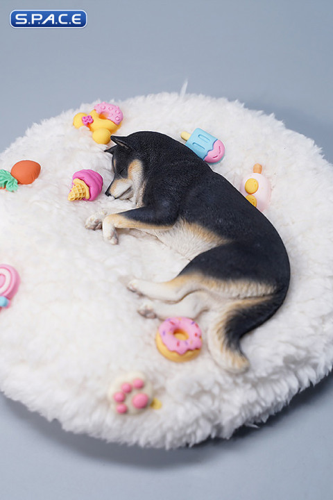 1/6 Scale Shiba Inu - sleeping sideward (black)