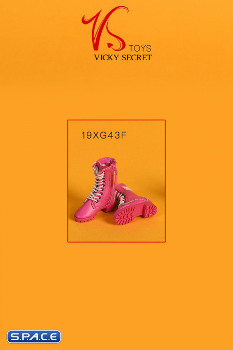 1/6 Scale female Zipper Boots (pink)