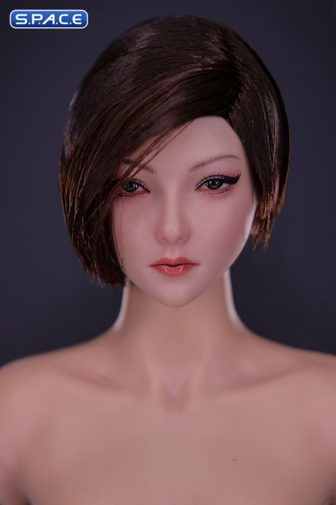 1/6 Scale Natsuki looking straight Head Sculpt (brown asymmetrical shag)