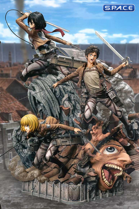 1/4 Scale Eren, Mikasa & Armin Ultimate Premium Masterline Statue (Attack on Titan)