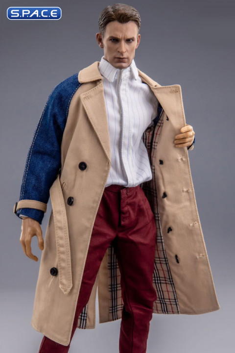 1/6 Scale male Trench Coat Set (beige with Jeans sleeve)