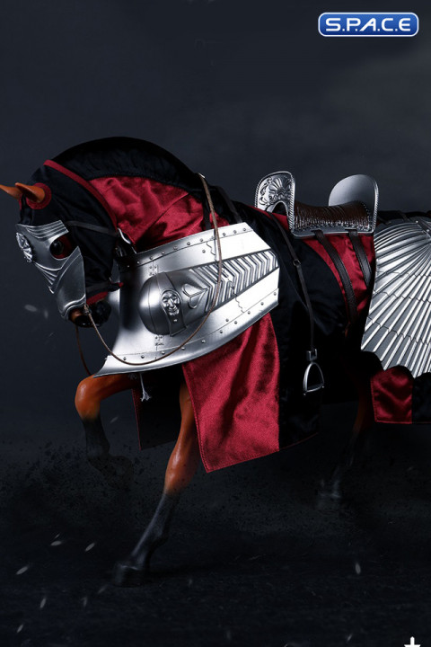 1/6 Scale Armored War Horse of Tournament Knight - Black & Red Version (Empire Legend)