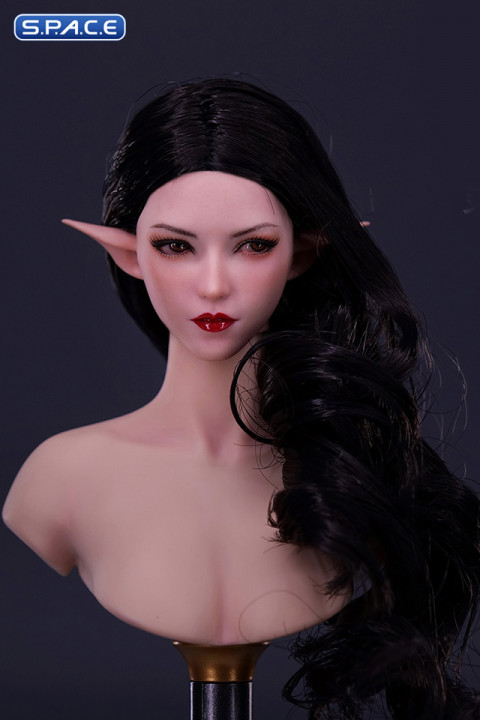 1/6 Scale Elf Twin Mei Head Sculpt (curly long black hair)