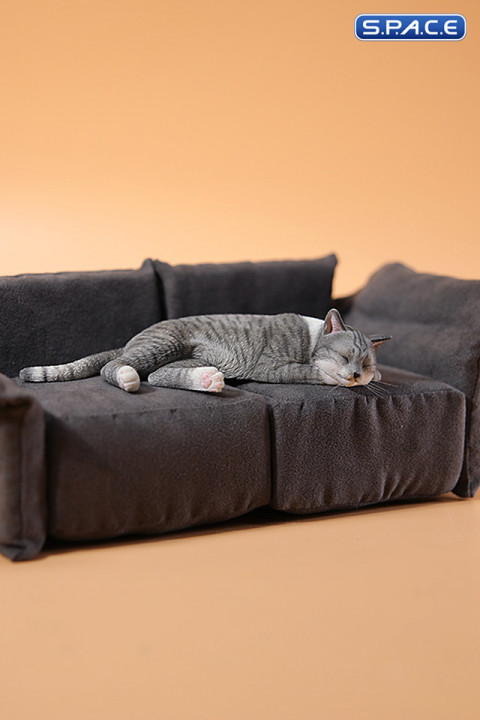 1/6 Scale resting Cat (grey)