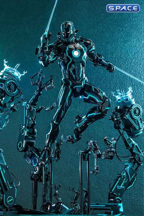 1/6 Scale Neon Tech Iron Man with Suit-Up Gantry Movie Masterpiece MMS672D50 (Iron Man 2)