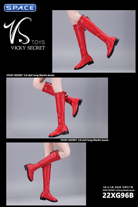 1/6 Scale long Martin boots (red)