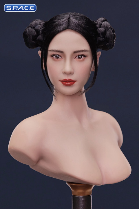 1/6 Scale Lenya Head Sculpt (black hair with space buns)