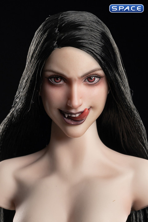 1/6 Scale Vampire Lady Head Sculpt (black hair)
