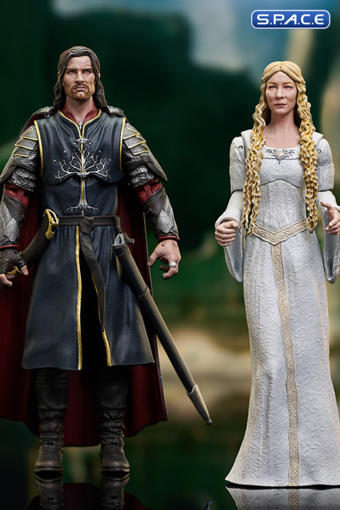 Set of 2: King Aragorn & Galadriel LOTR Select Wave 10 (Lord of the Rings)