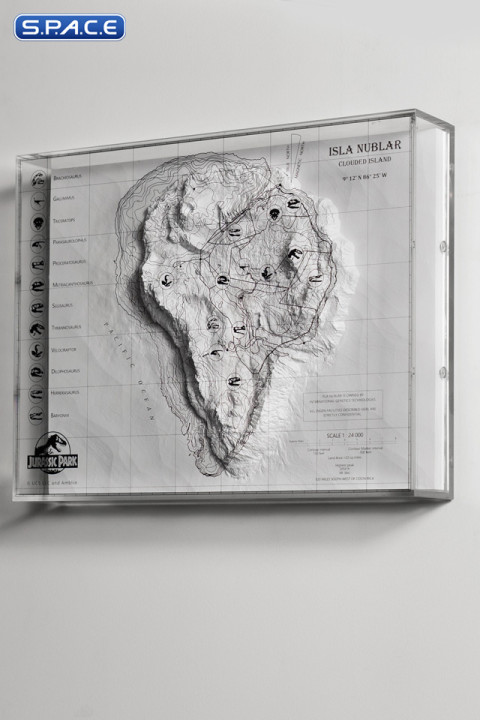 Isla Nublar Topographic 3D Map (Jurassic Park)