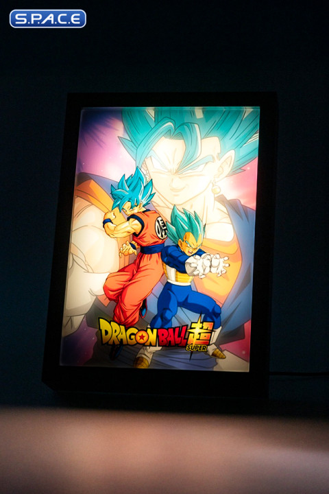 Super Saiyan blue Son Goku & Vegeta framed LED Print (Dragon Ball Super)