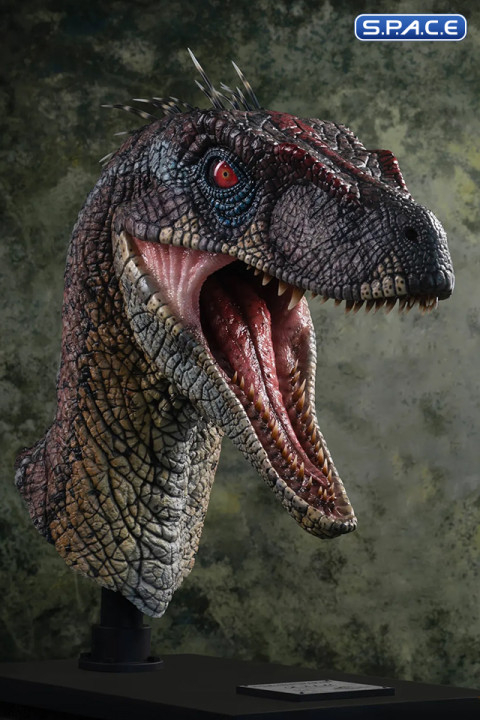 1:1 Male Alpha Velociraptor Blood Knight Life-Size Bust (Jurassic Park III)