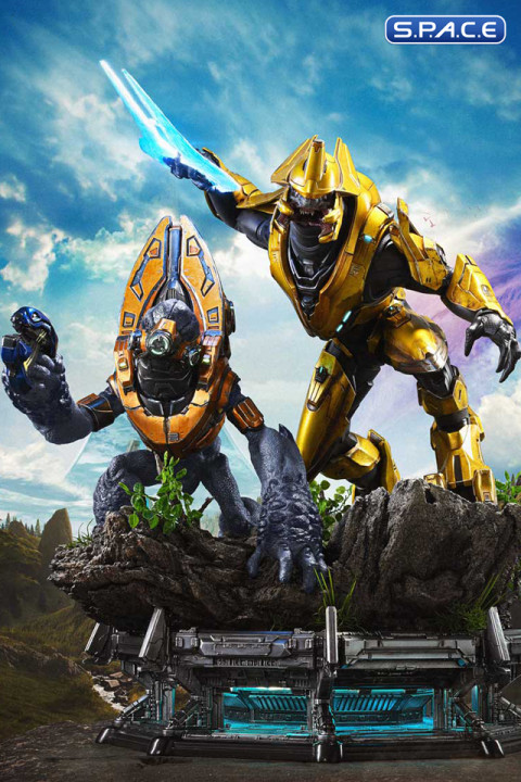 1/4 Scale Elite Zealot & Grunt Minor Covenant Assault Ultimate Premium Masterline Statue - Bonus Version (Halo: Campaign Evolved)