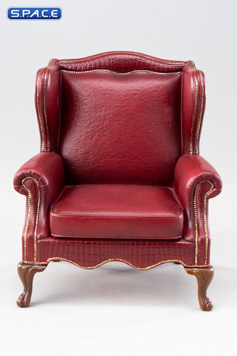 1/12 Scale Burgundy Manor Armchair