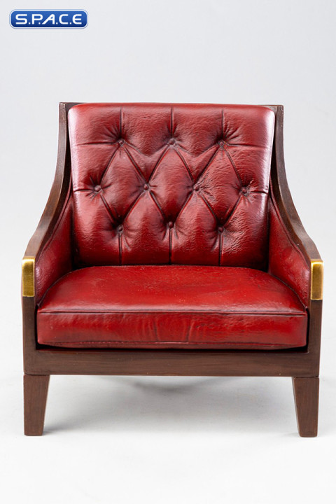 1/12 Scale Red Chesterfield Armchair