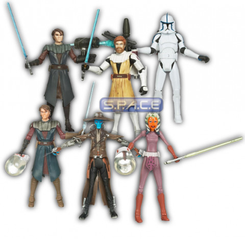 6er Komplettsatz : Clone Wars 2009 Wave 4 (Star Wars)