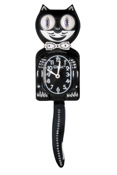 Black Jeweled (blue) Kit-Cat Clock (JBC-1B)