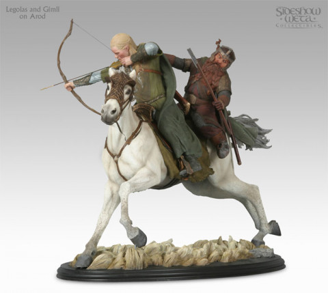 Legolas and Gimli on Arod Statue (The Lord of the Rings)