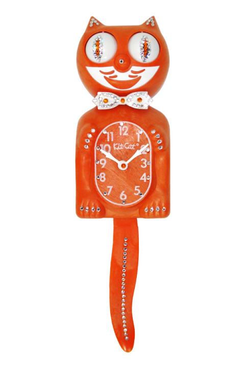 Orange Tabby Jeweled Kit-Cat Clock (JBC-24)