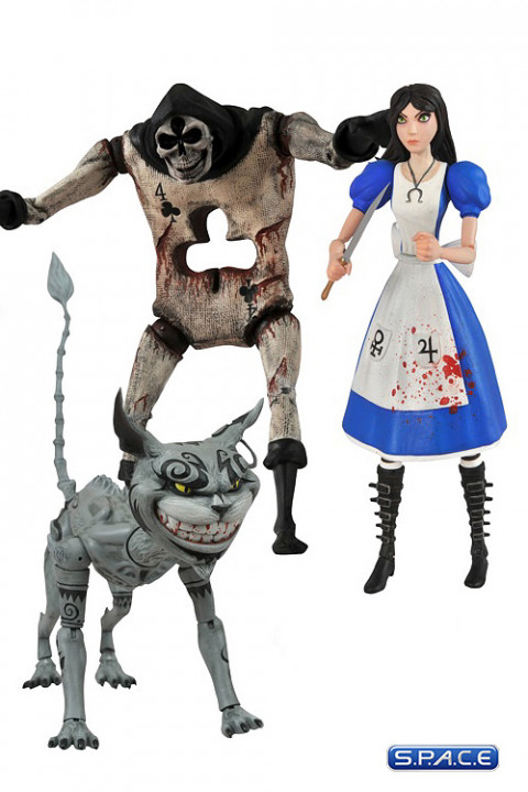 Complete Set of 3: Alice: Madness Returns Series 1 (Alice, Card Guard, Cheshire Cat)