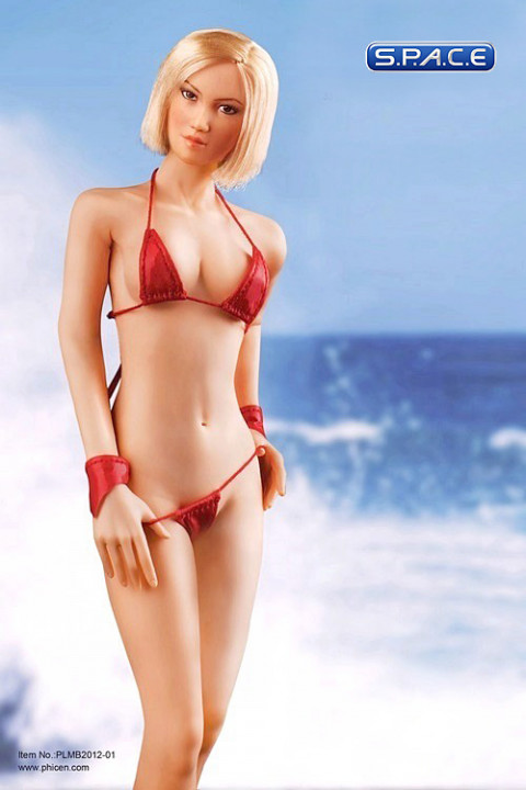 1/6 Scale Seamless Female tan Body - middle breast / short blonde hair