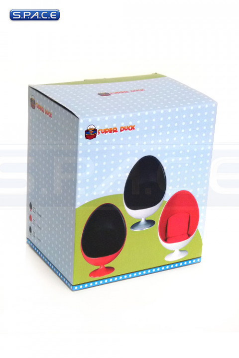 1/6 Scale Egg Chair Model For 12 Inch Action Figures - Black Miniature Furniture For Displays