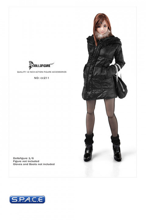 1/6 Scale Female Winter Hoodie Jacket & Accessories Set
