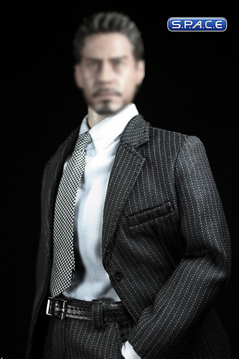 1/6 Scale Mens Suit Set A (Black Striped)