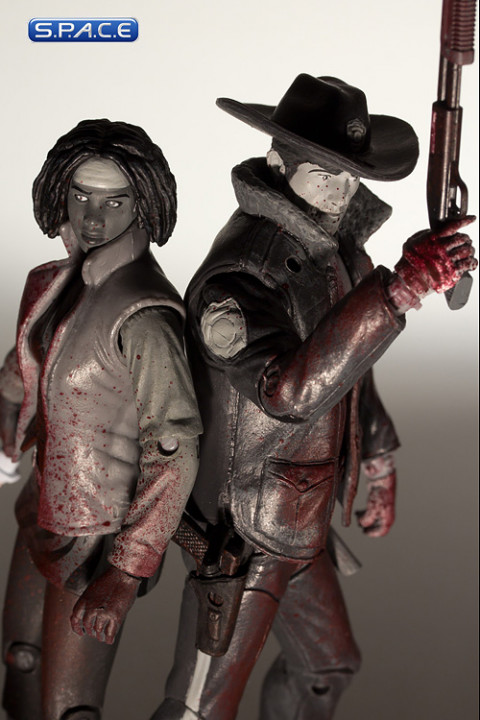 Officer Rick Grimes & Michonne Bloody B&W 2-Pack PX Exclusive (The Walking Dead - Comic Book Series 1)