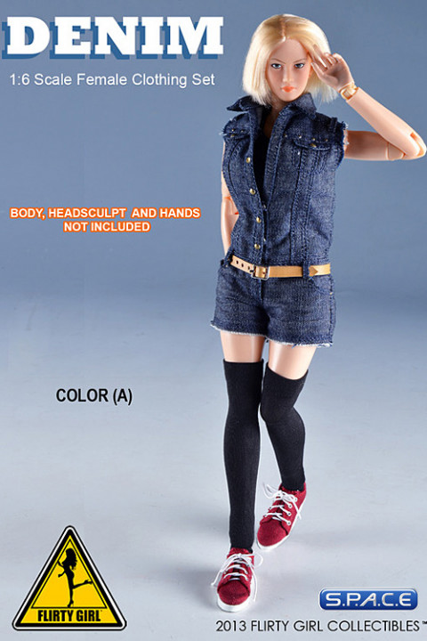 1/6 Scale Female Clothing Set - Denim A (Blue Version)