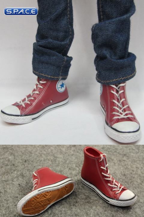 1/6 Scale Female High Cut Sneakers (Red)