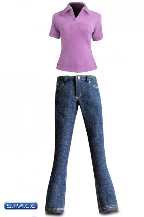 1/6 Scale Female Polo Shirt with Jeans (Boot Cut Style B1)