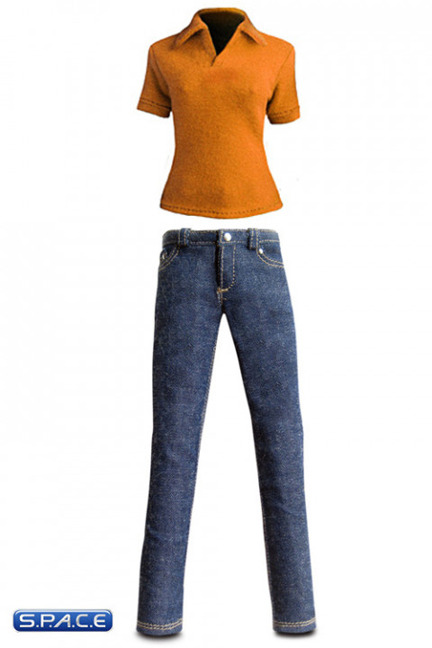 1/6 Scale Female Polo Shirt with Jeans (Slim Cut Style A2)