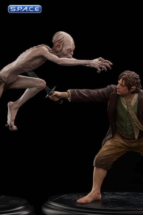 Bundle of 2: Gollum Enraged and Bilbo Baggins Statue (The Hobbit)