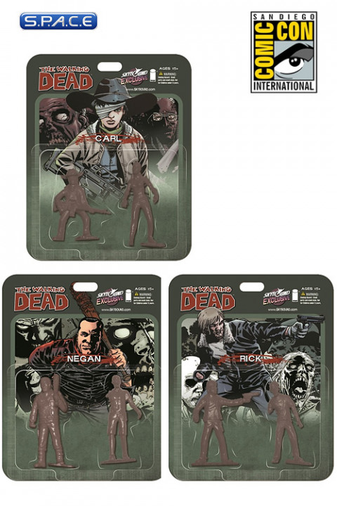 Set of 3: The Walking Dead 2-Pack SDCC 2013 Exclusive (Deathly Gray)